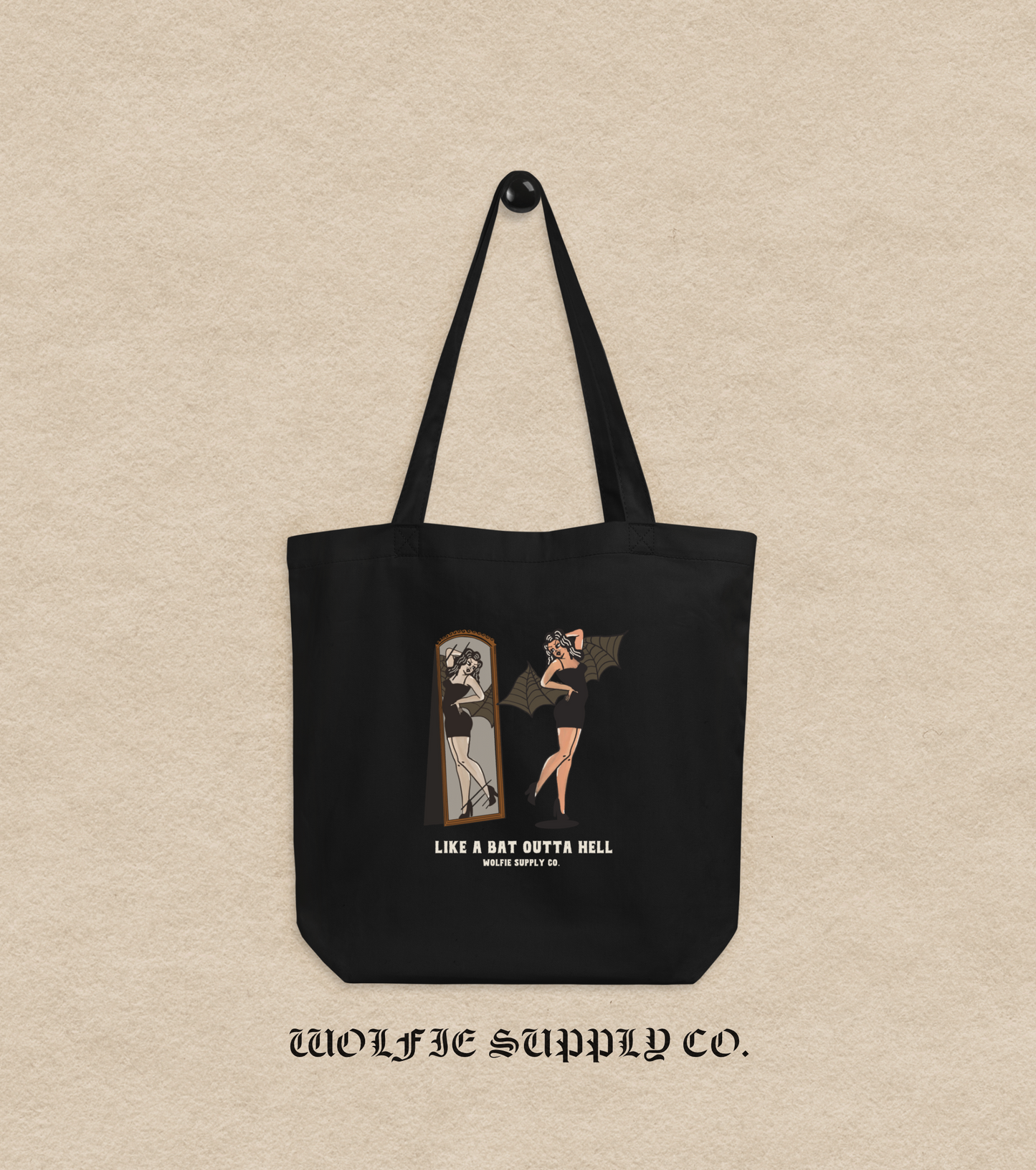 Bat Outta Hell- Tote Black