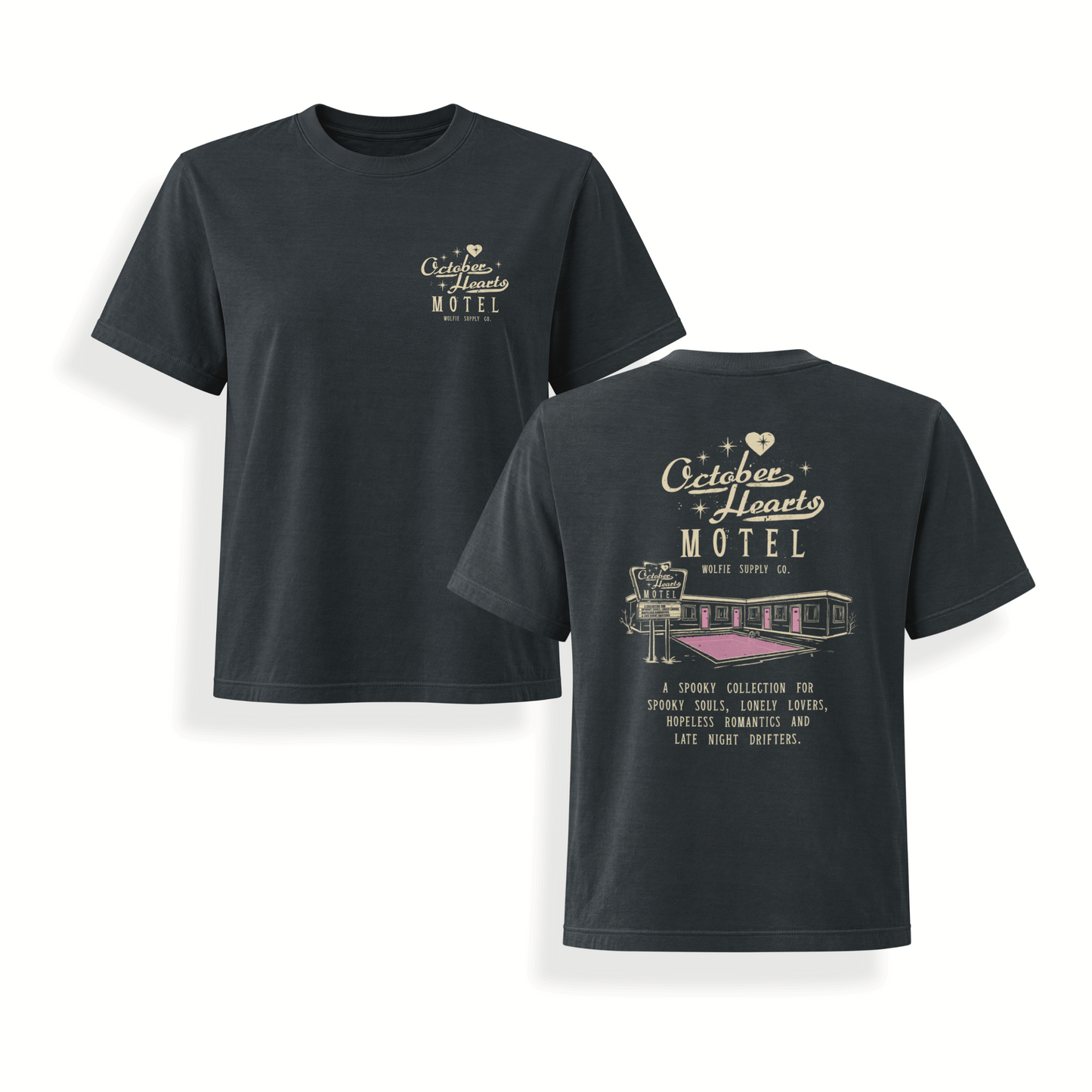 October Hearts Motel – Women’s Black Wash Tee