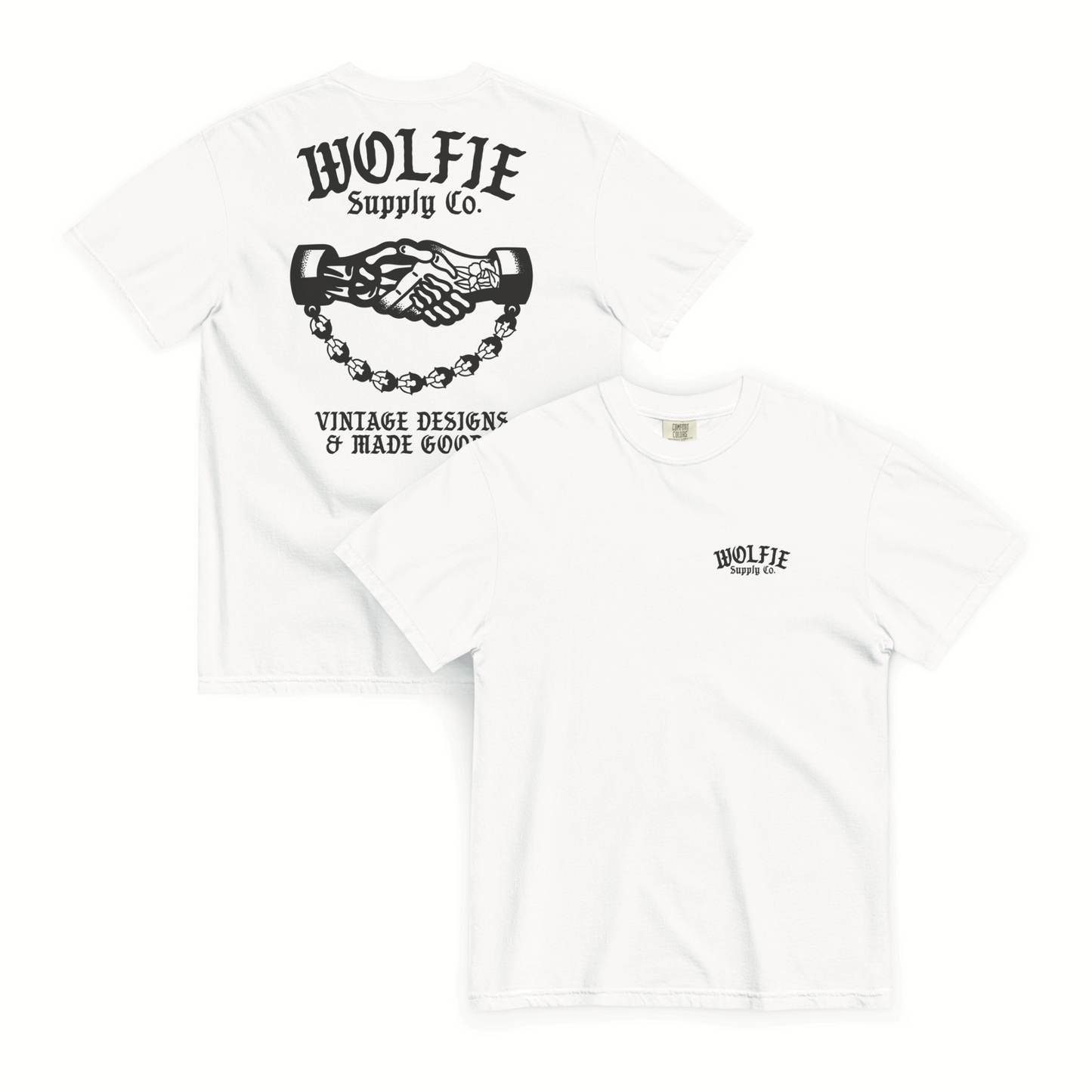 Life And Death Handshake Tee- White