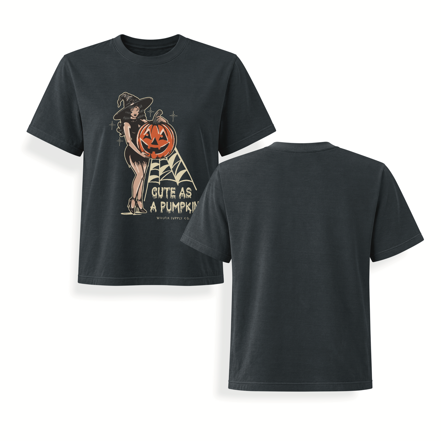 Cute As A Pumpkin – Black Wash Women's Tee