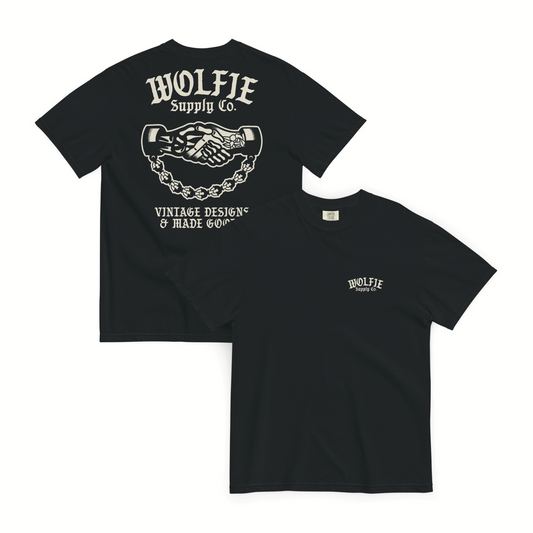 Life And Death Handshake- Tee Black