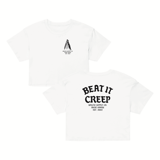 Beat It Creep- Women’s Crop White